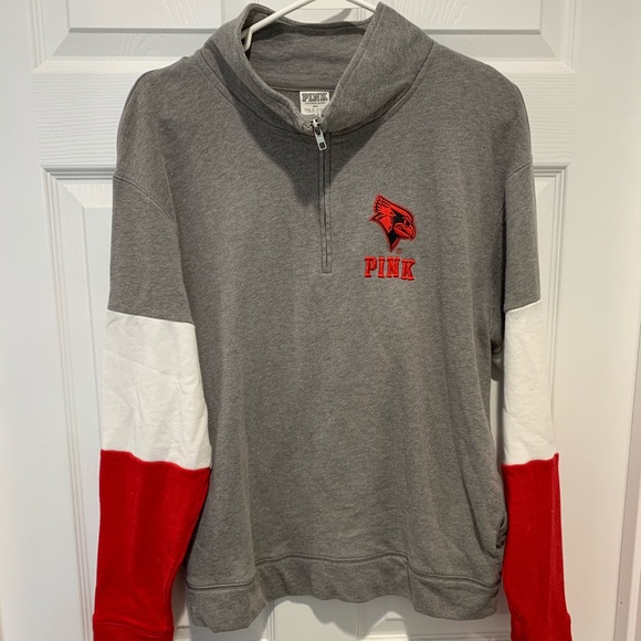 PINK Victoria's Secret Tops - Victoria’s Secret PINK Half-Zip Up ISU with Bling